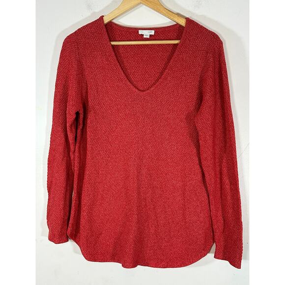 J.Jill Red Knit top light Sweater Womans Small Cotton Blend - Picture 1 of 10
